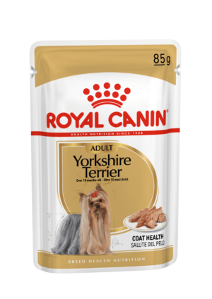 YORKSHIRE ADULT (WET FOOD - POUCHES) Box of 12x85g - Royal Canin Wet Dog Food in Qatar