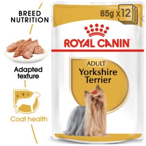 YORKSHIRE ADULT (WET FOOD - POUCHES) Box of 12x85g - Royal Canin Wet Dog Food in Qatar