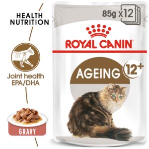 AGEING +12 GRAVY (WET FOOD - POUCHES) Box of 12x85g - Royal Canin Cat Wet Food in Qatar