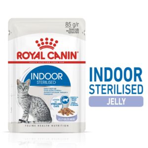 INDOOR STERILISED JELLY (WET FOOD - POUCHES) Box of 12x85g - Royal Canin Cat Wet Food in Qatar
