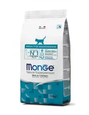 MONGE KITTEN RICH IN CHICKEN 1.5KG - Monge Dry Cat Food in Qatar