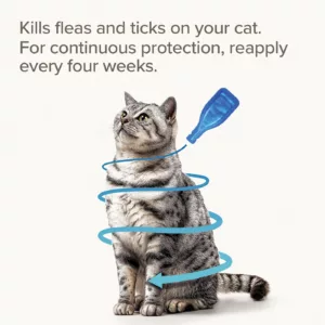 ANTI FLEA & TICK TREATMENT- FIPROTEC FOR CAT - 4 PIPETTES - Cat Care in Qatar