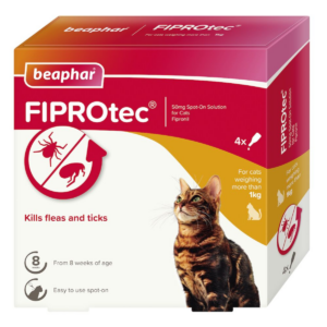 ANTI FLEA & TICK TREATMENT- FIPROTEC FOR CAT - 4 PIPETTES - Cat Care in Qatar