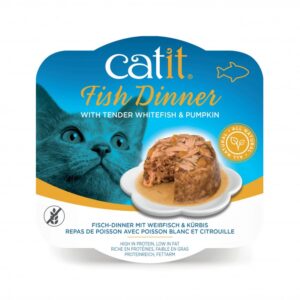 CATIT FISH DINNER, WHITEFISH & PUMPKIN 80 G, 6PCS/BOX - Catit Wet Cat Food in Qatar