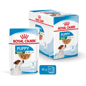 MINI PUPPY (WET FOOD - POUCHES) Box of 12x85g - Royal Canin Wet Dog Food in Qatar