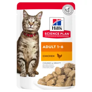 HILL’S SCIENCE PLAN ADULT WET CAT FOOD CHICKEN (POUCHES) Box of 85Gx12 - Hill's Wet Cat Food in Qatar