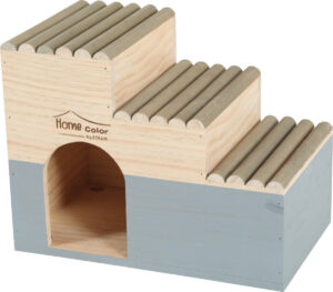 HOME COLOR WOODEN HOUSE WITH ROUND TIMBERS - LARGE/GREY - for Rodents in Qatar