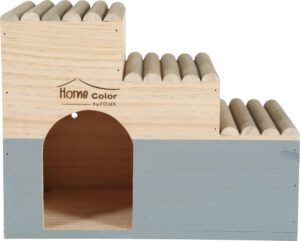 HOME COLOR WOODEN HOUSE WITH ROUND TIMBERS - LARGE/GREY - for Rodents in Qatar