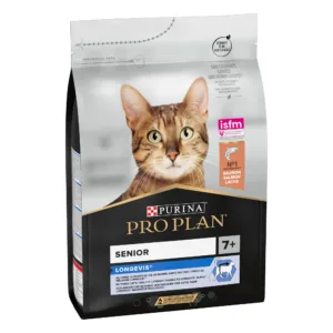 Purina Pro Plan Senior 7+ Longevis Dry Cat Food with Salmon - 3kg - Purina Dry Cat Food in Qatar