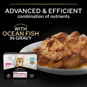 Pro Plan Delicate Digestion Adult Wet Cat Food, Ocean Fish in Gravy (26x85g) - Purina Wet Cat Food in Qatar