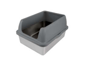 AFP Go Fresh - Enclosed Stainless Steel Cat Litter Box (Grey/Sand) - Pet Accessories in Qatar