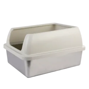 AFP Go Fresh - Enclosed Stainless Steel Cat Litter Box (Grey/Sand) - Pet Accessories in Qatar